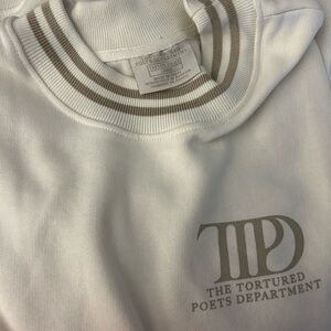 The Tortured Poets Department Beige Crewneck Sweater